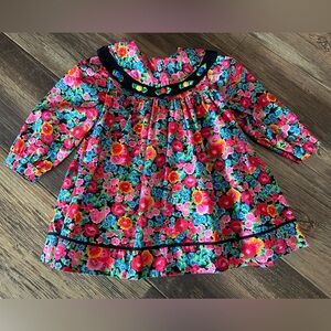Toddler size 3 vintage long sleeve bright floral dress